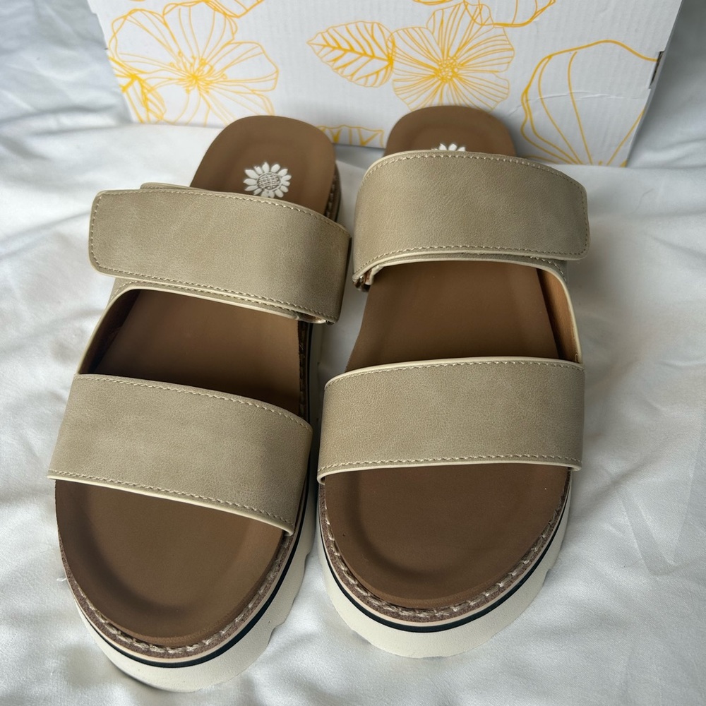 Yellow box sandals size 7.5